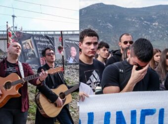 Τέμπη: Συγκινούν οι εικόνες με τους φοιτητές που απέτισαν φόρο τιμής στα θύματα της τραγωδίας